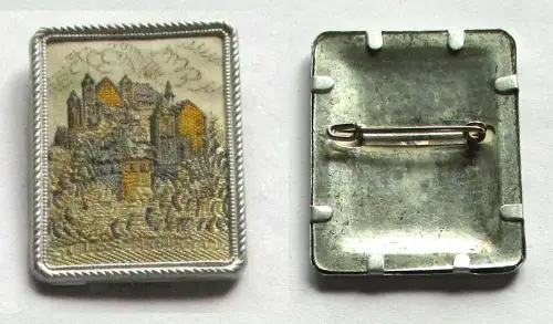 seltenes gesticktes Blech Abzeichen Schloss Marburg an der Lahn um 1930 (132974)