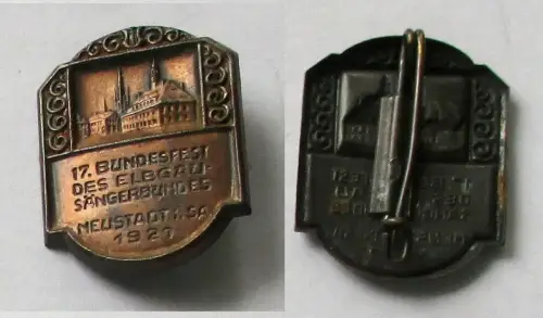seltenes Abzeichen 17. Bundesfest des Elbgau-Sängerbundes Neustadt 1921 (133018)