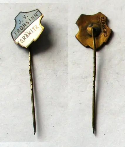 seltene emaillierte Anstecknadel J.V. "Frohsinn" Gränitz (132882)