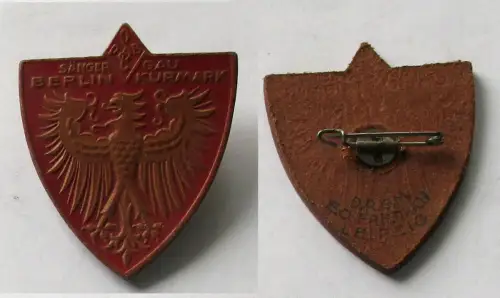seltenes Abzeichen Sänger Gau Berlin Kurmark, E.O.Friedrich Leipzig (132809)