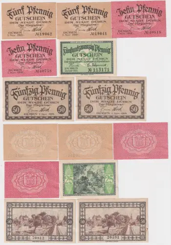 7 Banknoten Notgeld Stadt Düben 1919 und 1921 (168445)