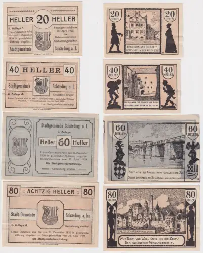 20-80 Heller Banknoten Notgeld Stadtgemeinde Schärding 1920 (168803)