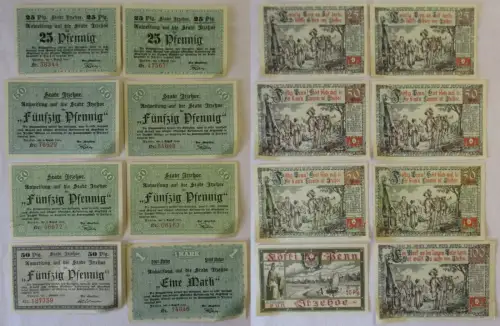 8 Banknoten Notgeld Anweisung auf die Stadt Itzehoe 1918-1920 (163380)