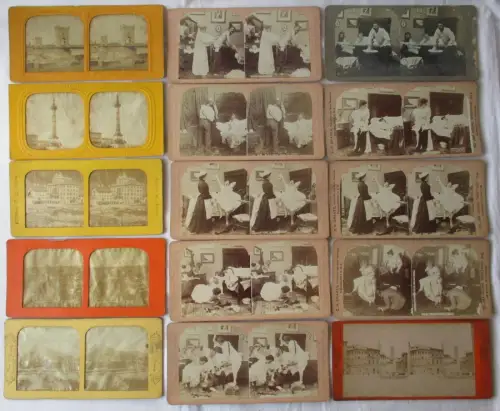 15 Dia-Bilder humoristische Szene + Brüssel, Nauheim, Italien, Schweiz (96143)