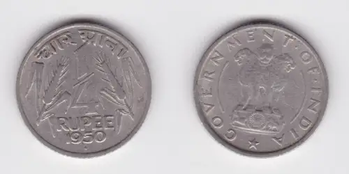 1/4 Rupie Kupfer Nickel Münze Indien 1950 (161380)