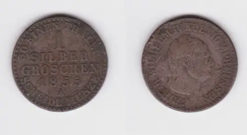 1 Silbergroschen Münze Preussen Wilhelm IV. 1855 A f.ss (161363)