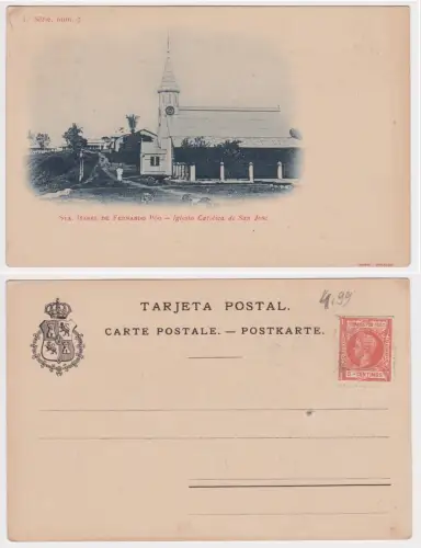 96583 Künstler AK Sta. Isabel Fernando Poó (Insel Bioko) -kath. Kirche San José