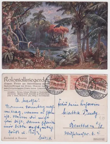 97233 Künstler AK Landschaft in Kamerun - Kolonialkriegerdank zur Unterstützung