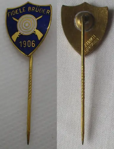 emaillierte Anstecknadel Abzeichen Schiessclub Fidele Brüder 1906 (131633)
