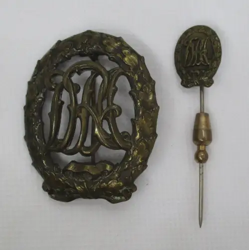 Reichssportabzeichen Bronze Weimarer Republik Wernstein Jena + Miniatur (155354)