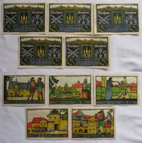 5 Banknoten Notgeld Stadt Neustadt an der Orla 1.9.1921 (162088)