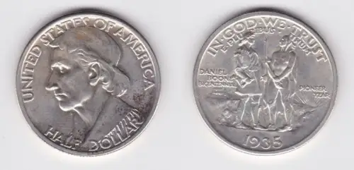 1/2 Dollar Silber Münze USA Daniel Boone 1935 vz (103783)