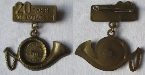 DDR Abzeichen 20 Jahre soz. Jagdwesen Jagdhornausscheid Bez. Halle 1973 (162362)