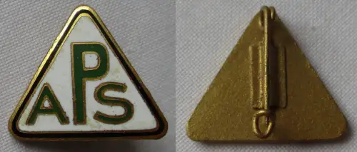 emailliertes Abzeichen weißer Untergrund mit Buchstaben APS (130669)