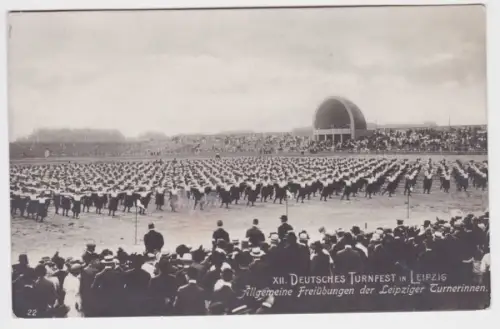 901667 Ak XII.Deutsches Turnfest zu Leipzig 1913 allgemeine Freiübungen