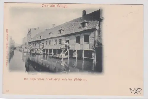 08324 Ak Das alte Leipzig - Der Schlachthof, Rückansicht nach der Pleiße zu