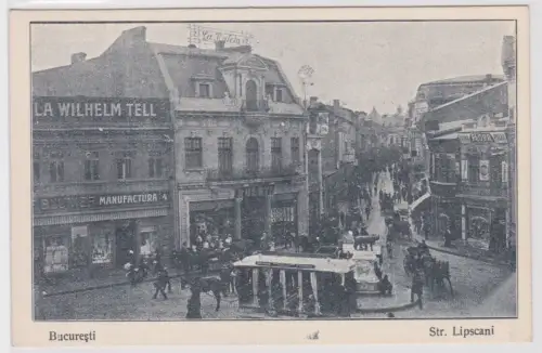 902764 Ak București Bukarest - belebte Lipscanistraße mit Kutschen u. Geschäften