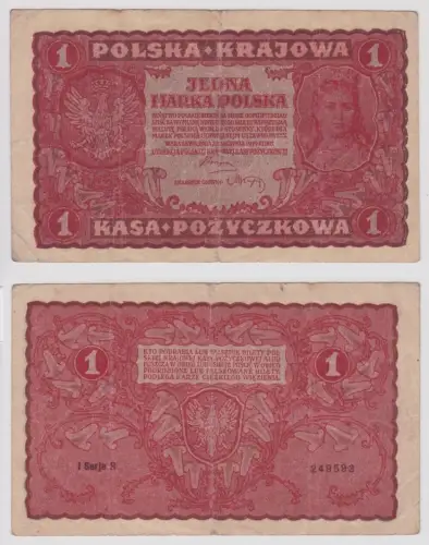 1 Marka Banknote Polen 23. August 1919 Pick 23 (159389)