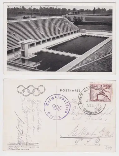 64868 Ak Berlin - 4. Reichssportfeld, Blick von dt. Kampfbahn auf Schwimmstadion
