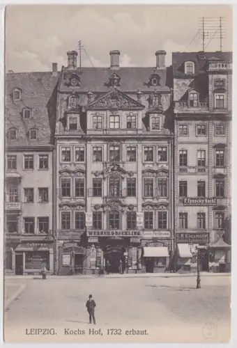04636 Ak Alt-Leipzig Serie 1, Nr. 83 - Kochs Hof mit zahlreichen Geschäften