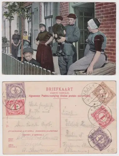 14541 Ak Niederlande Familie vor Backsteinhaus 1908