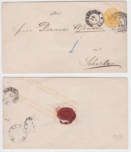 87310 Thurn und Taxis Ganzsache Sonneberg nach Schalkau 1863 Nummernstempel 265