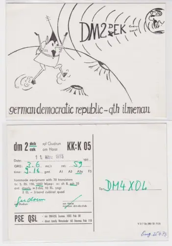 15124 QSL Karte Amateur Funker DDR GTH Ilmenau 1973