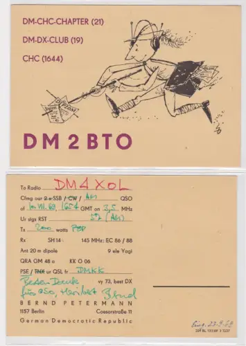 901612 QSL Karte Amateur Funker DDR Berlin Humormotiv 1969