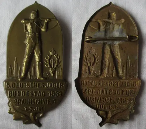 Abzeichen 5. Deutscher Jäger-Bundestag 1933 Braunschweig 1.-3. Juli (123365)
