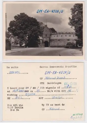 79808 QSL Karte Amateur Funker DDR Gardelegen Stadtansicht 1968