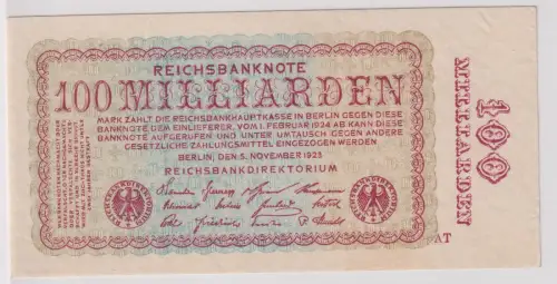 100 Milliarden Mark Inflation Banknote 5.11.1923 Ro.130 a (141819)