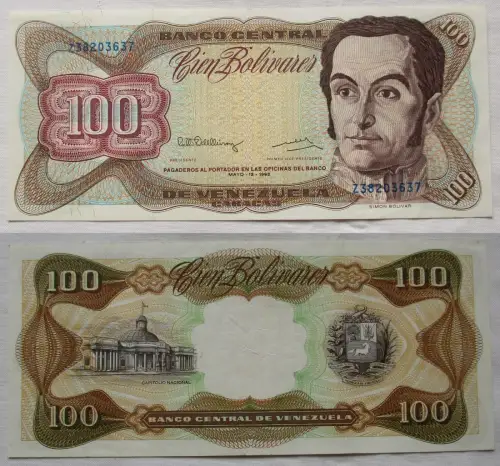 100 Bolivares Banknote Venezuela 12. Mai 1992 Pick 66d (119310)
