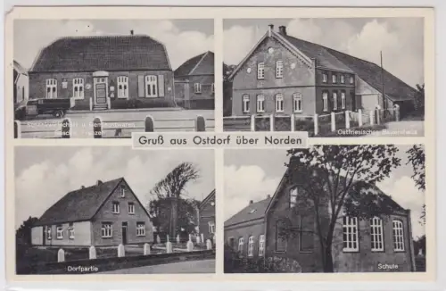 17728 Mehrbild Ak Gruß aus Ostdorf über Norden Gasthaus usw. um 1940
