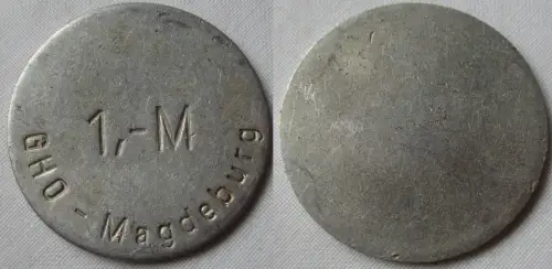 Aluminium DDR Wertmarke GHO - Magdeburg 1,-M  (138188)