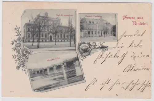 902191 Mehrbild Ak Gruß aus Rinteln Gymnasium, Postamt usw. 1899