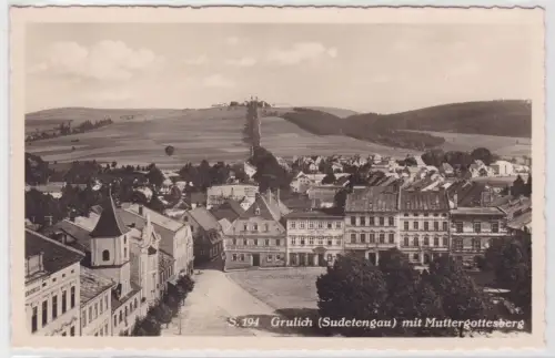 50347 Ak Grulich (Sudetengau) mit Muttergottesberg um 1930