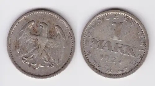 1 Reichsmark Silber Münze Weimarer Republik 1924 G ss (154452)