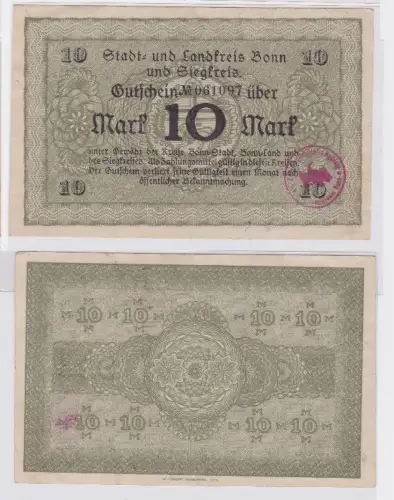 10 Mark Gutschein Banknote Stadt und Lankreis Bonn & Siegkreis  (117348)