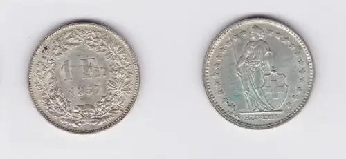 1 Franken Silber Münze Schweiz 1957 (117401)