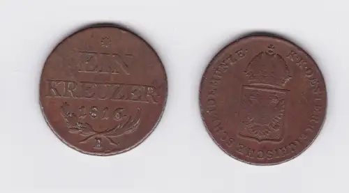1 Kreuzer Kupfer Münze Österreich 1816 B (117915)