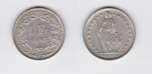 1 Franken Silber Münze Schweiz 1963 (117560)