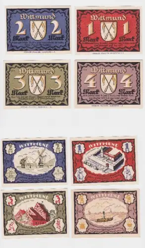 komplette Serie mit 4 Notgeld Banknoten Wittmund 1922 (119252)
