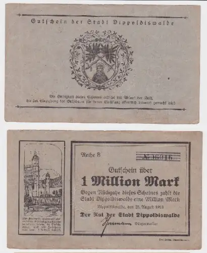 1 Million Mark Banknote Stadt Dippoldiswalde 25.08.1923 (119034)