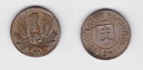1 Krone Nickel Münze Slowakei 1941 (119953)