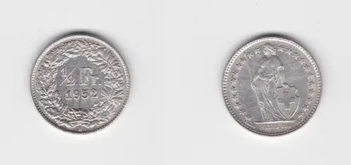 1/2 Franken Silber Münze Schweiz 1952 B (135507)