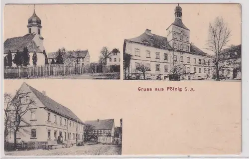 72286 Mehrbild Ak Gruß aus Pölzig S.-A. Ortsansichten um 1920