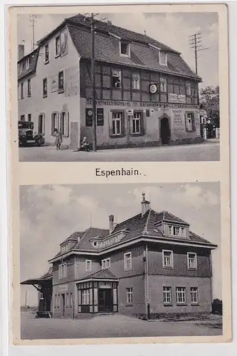 60737 Mehrbild Ak Espenhain Schweineschlächterei & Kolonialwarenladen um 1920