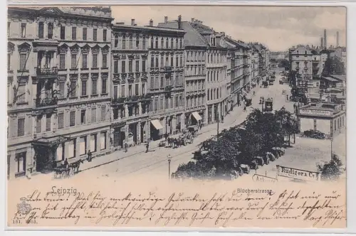 908209 Ak Leipzig Blücherstrasse mit Geschäften 1904
