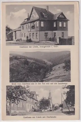 46787 Mehrbild Ak Arnsgerauth in Thüringen Gasthaus zur Linde usw. um 1920