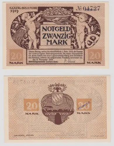 20 Mark Mark Banknote Kriegsnotgeld Gemeinde Lauterecken 1918 (126620)